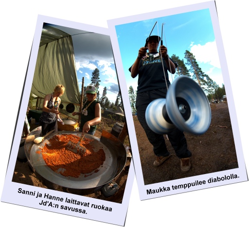 Kokit 
kokkaa ja Maukka temppuilee diabololla